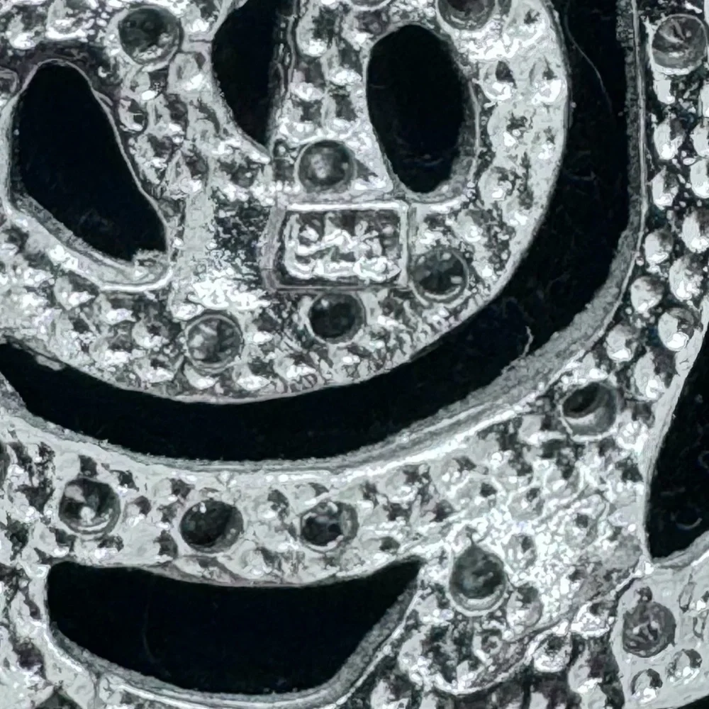 STERLING SILVER OPEN FLOWER PENDANT W MICRO PAVE STONES ON BLACK SUEDE NECKLACE
